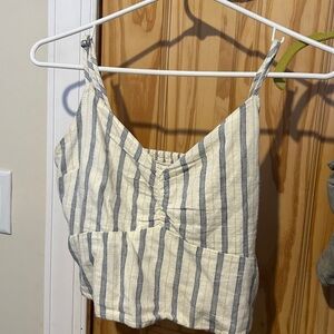 Abercrombie & Fitch Cream and Grayish blue Camisole Top